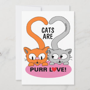 Os gatos são Purr Love cartão plano