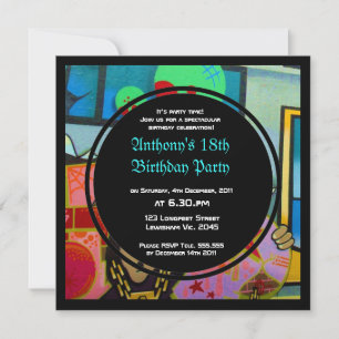 Os grafites refrigeram o convite do aniversário da