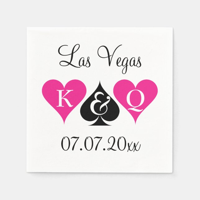 Os guardanapos de casamento do tema Las Vegas com  (Frente)