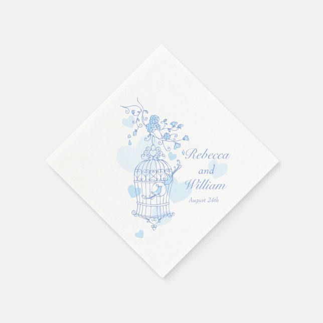 Os guardanapos de papel azul de amor de casamento (Canto)
