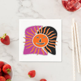 Os guardanapos do rosto do sol sorridente