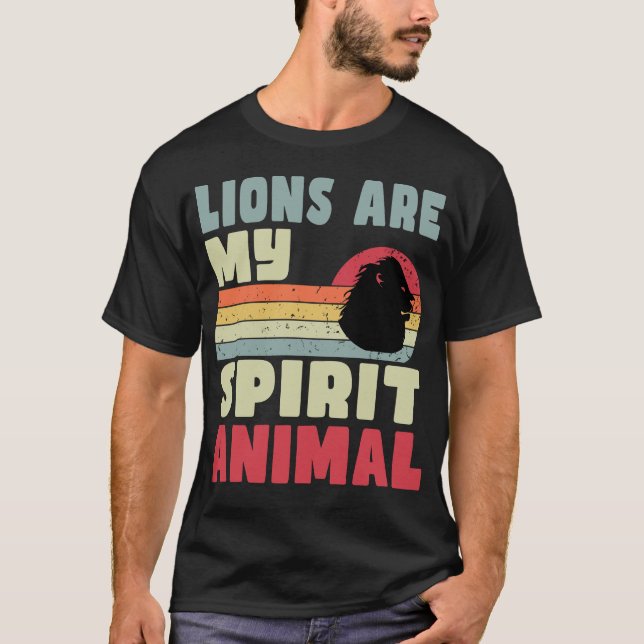 Os Leões São O Meu Espírito De Camisa Animal (Frente)