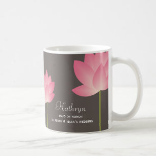 Os lótus cor-de-rosa florescem caneca de café
