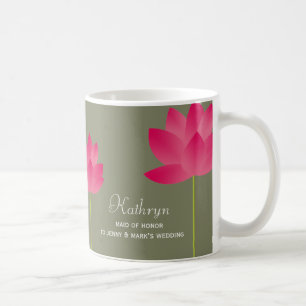 Os lótus vermelhos florescem caneca de café