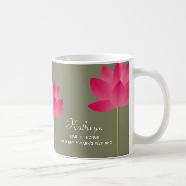 Os lótus vermelhos florescem caneca de café (Direita)