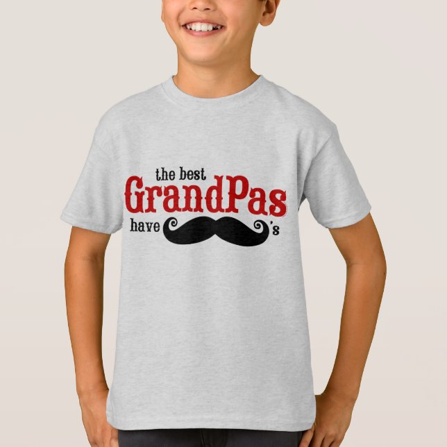 Os melhores vovôs têm o t-shirt dos bigodes (Frente)