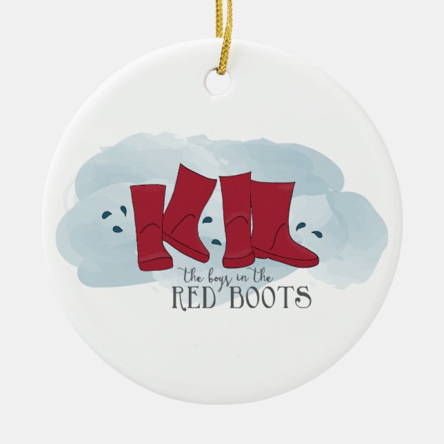 Os Meninos no Enfeites de natal Red Boots (Frente)