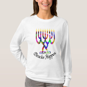 Os milagre acontecem camisa de Menorah