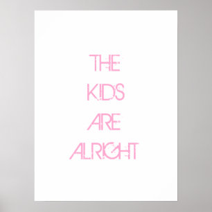 Os miúdos são poster tudo bem cor-de-rosa da