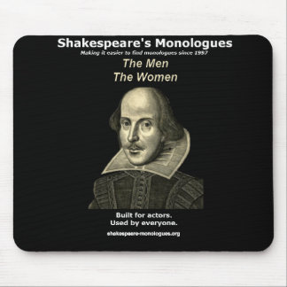 Os monólogos Mousepad de Shakespeare, preto