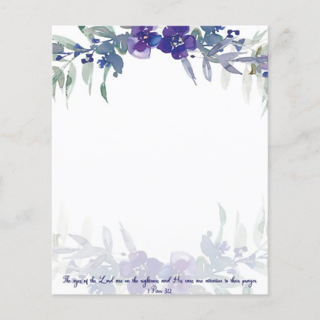 Os olhos do Senhor fundo floral roxo (Frente)
