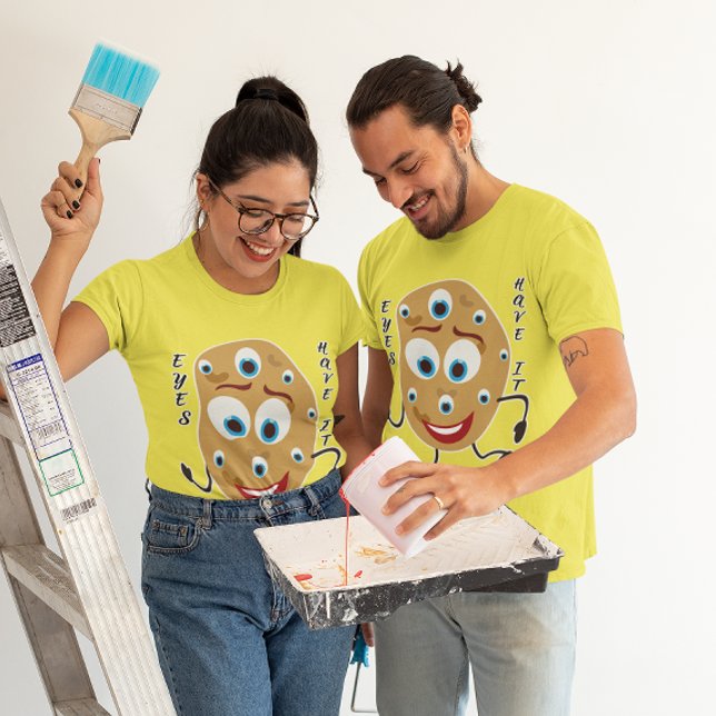 Os Olhos Têm Uma Engraçada Camisa Unisex De Batata (Eyes Have It Funny Kawaii Potato Unisex T-Shirt)