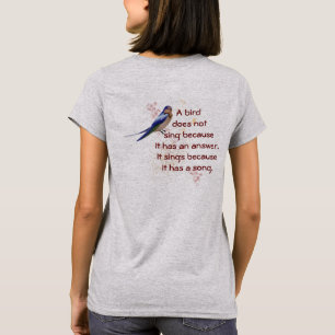 Os pássaros cantam porque - t-shirt da forma das