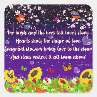 Os pássaros e os adesivos das abelhas