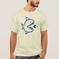 Os peixes comem a camisa do mundo T dos peixes