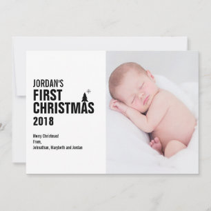 Os primeiros cartões de foto de Natal do bebê