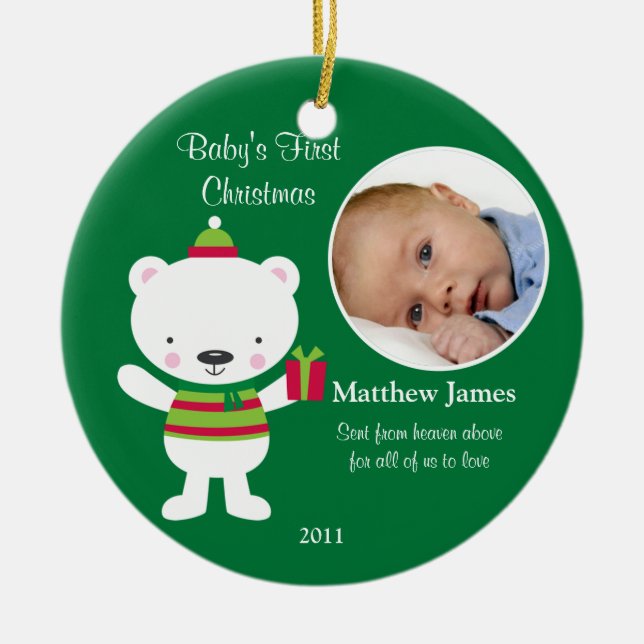 Os primeiros enfeites de natal do bebê (Frente)