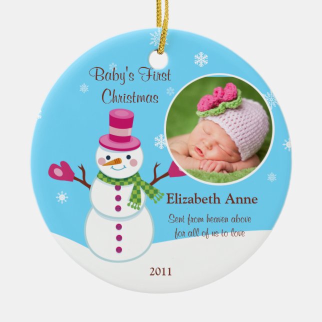 Os primeiros enfeites de natal do bebê (Frente)