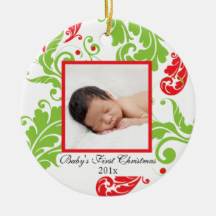 Os primeiros enfeites de natal do bebê