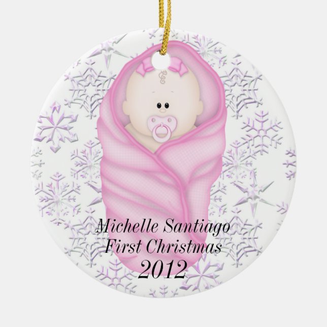 Os primeiros enfeites de natal do bebê (Frente)