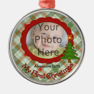 Os primeiros enfeites de natal do bebê agradável