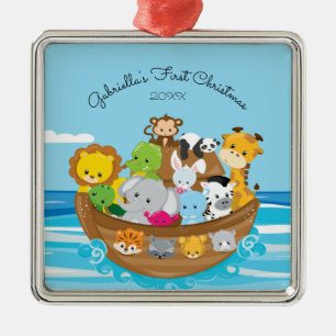 Os primeiros enfeites de natal do bebê bonito da