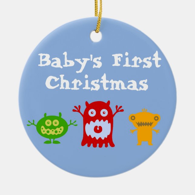 Os primeiros enfeites de natal do bebê pequeno dos (Frente)