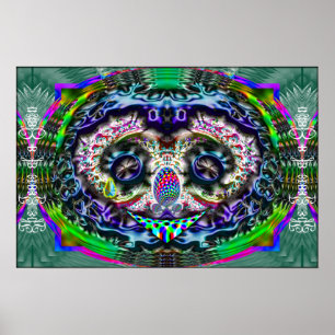 Os rasgos de um poster do palhaço