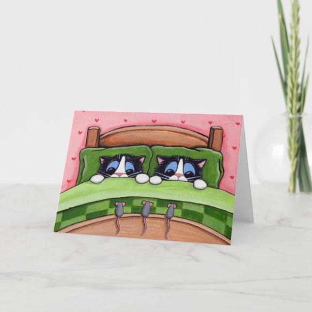 Os ratos da cama existem - cartão do gato (Frente)