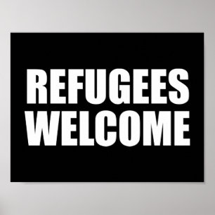 Os refugiados dão boas-vindas ao poster