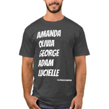 Os Regulares dos Nomes de Amanda Lexie na Camisa