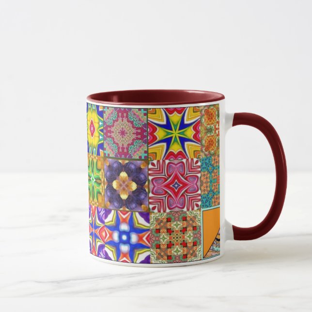 Os retalhos esquadram a caneca (Direita)