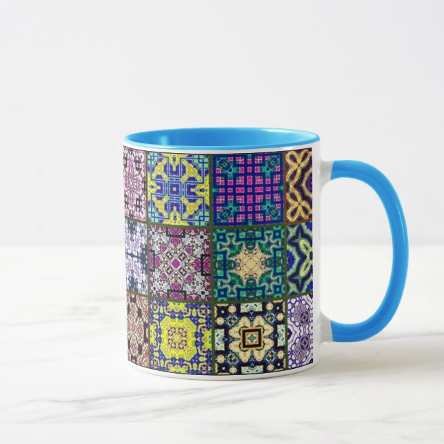 Os retalhos esquadram a caneca (Direita)