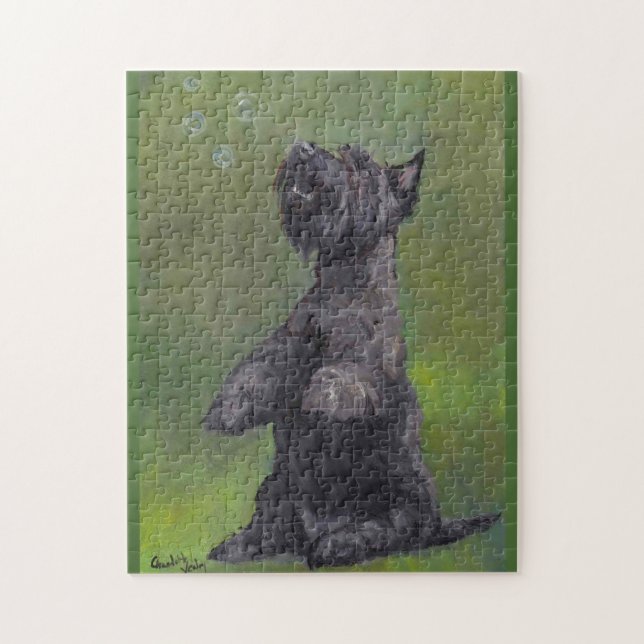 Os Scottish Terrier querem o quebra-cabeça da arte (Vertical)