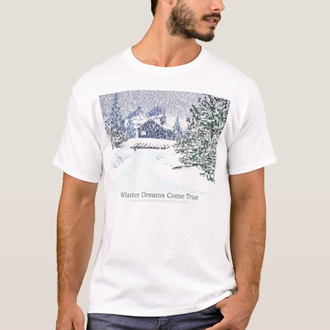 Os sonhos do inverno vêm t-shirt verdadeiros (Frente)