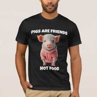 OS SUÍNOS SÃO AMIGOS E NÃO COMIDA DE CAMISAS T
