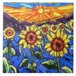 Os Sunflower no Sunset Azulejo