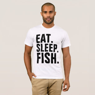 Os t-shirt engraçados da pesca, COMEM PEIXES do