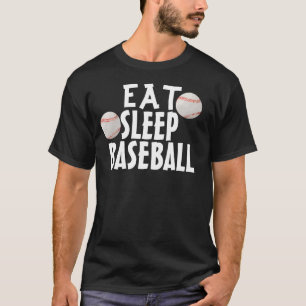 Os t-shirt engraçados do basebol, comem o sono