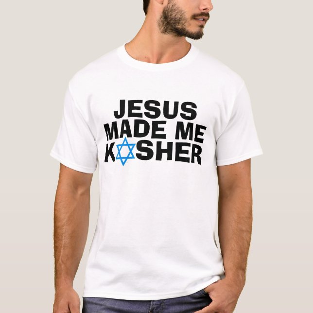 Os t-shirt judaicos messiânicos, JESUS fizeram-me (Frente)