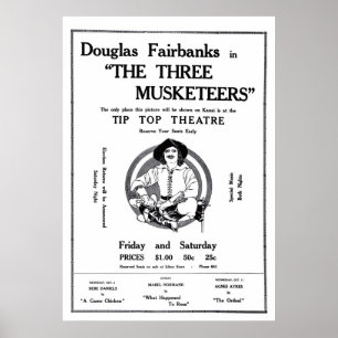 Os Três Mosqueteiros 1922 filme e poster