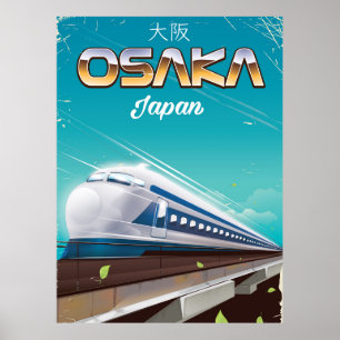 Osaka Japão Viagens vintage de poster de trem