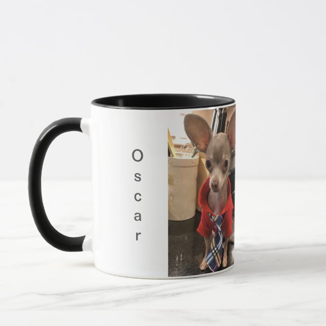 Oscar a caneca de café azul da chihuahua (Esquerda)