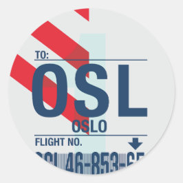 Oslo - Adesivo Redondo Travel Tag