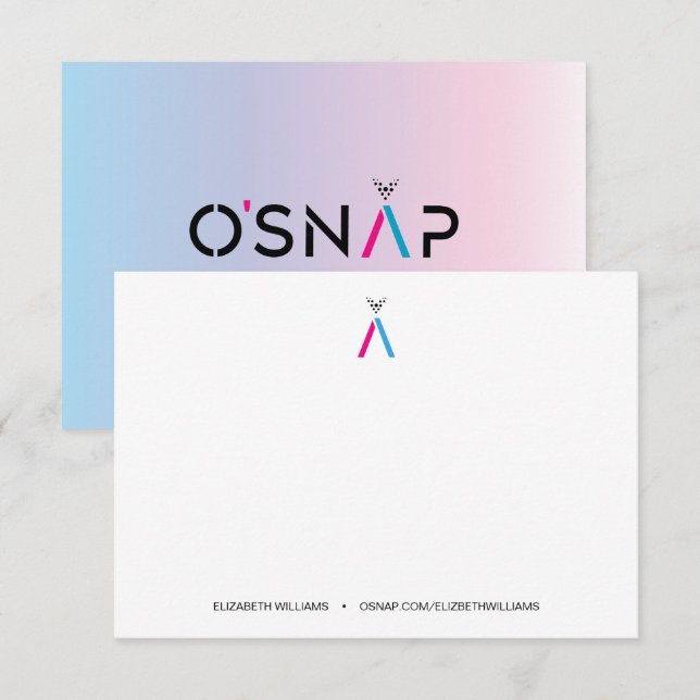 O'Snap Cartões de agradecimentos de anotação do em (Frente/Verso)