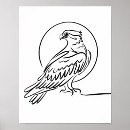 Osprey Bird of Prey Line Art Poster Irish Willife