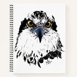 Osprey Desenho Branco Preto com Olhos Piercantes