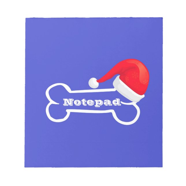 Osso do Bloco de Notas Azul Santa Hat (Frente)