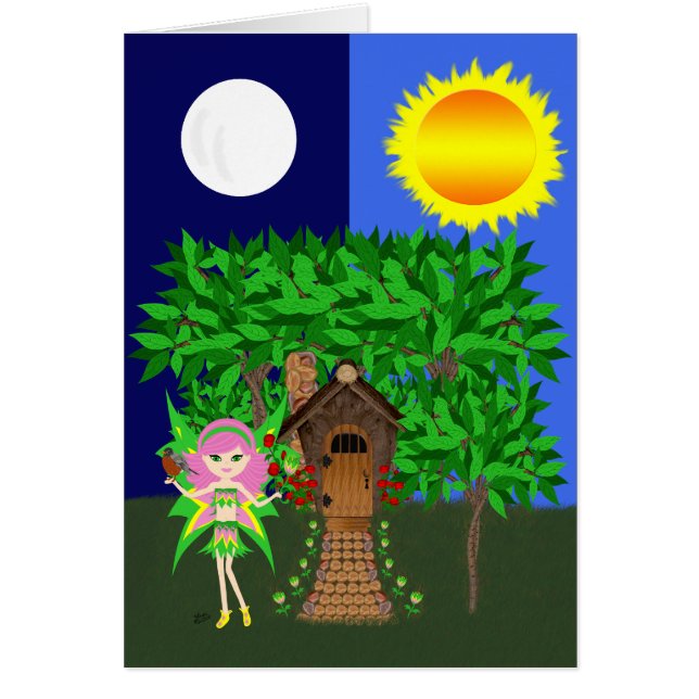 Ostara, a Deusa Faery do Cartão Primavera (Frente)