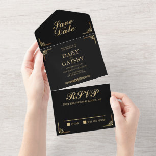Ótimo Gatsby Salvar a Data RSVP